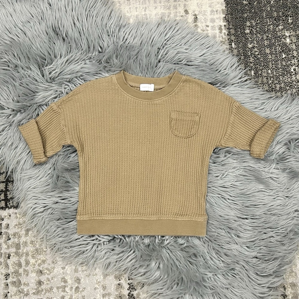 Jamie Kay Organic Cotton Waffle Easton Top In Putty Brown Size 3y
